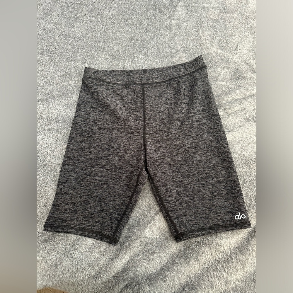 ALO Yoga Women's Athletic Bike Shorts in Dark Heather Gray